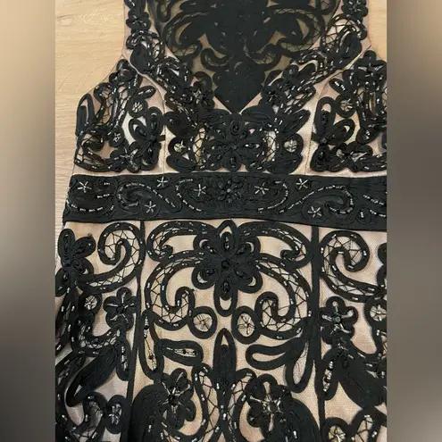 Sue Wong Nocturne Black Lace Beaded Evening Cocktail Dress Size 2