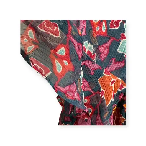 MISA Los Angeles MISA ❀ Para Chiffon Ruffled Top ❀ Talitha Tile Multi Print ❀ Gathered Sleeve ❀ M