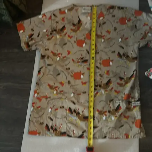 Uniform Advantage UA  "A Time for Giving Thanks" Scrubs Medical Peds Pediatrician