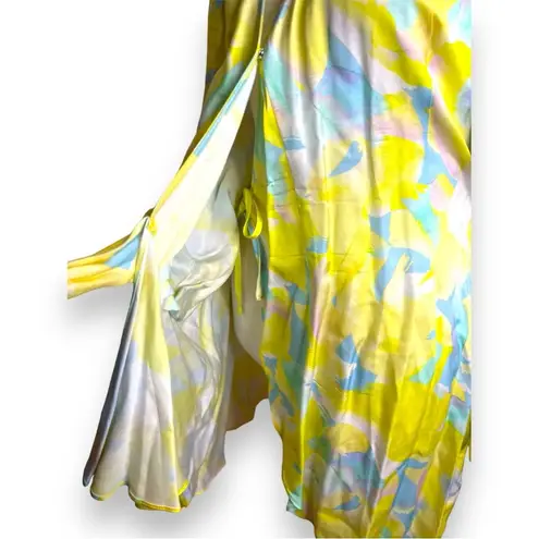 Suboo satin wrap yellow dress size Xs nwt