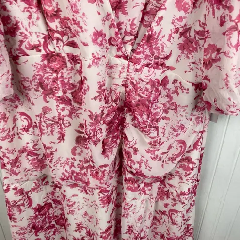 Chelsea28 NEW Forget Me Not Floral Print Puff Sleeve Midi Dress Women's Size XXL