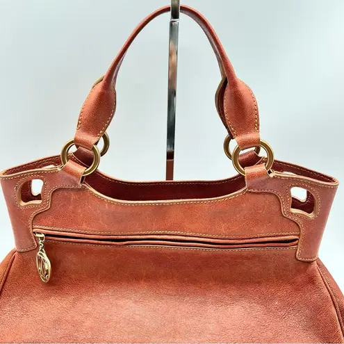 Cartier Authentic Marcello Rust/Brick Red Textured Leather Handbag/Purse/Satchel