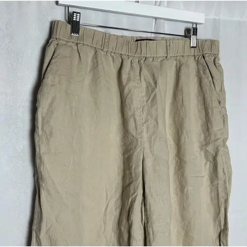 Quince 100% Linen Beige Casual Pull On Pants Size Large Tan
