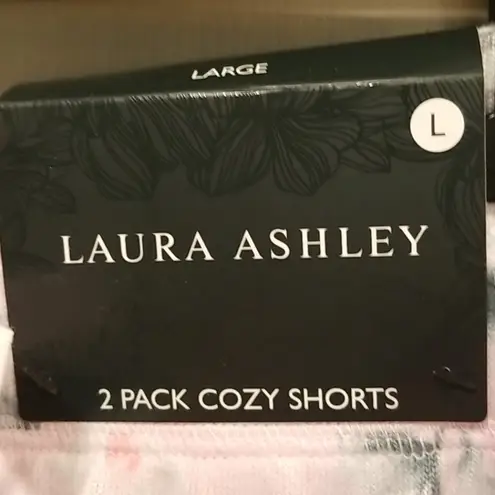 Laura Ashley 💕💕 Cozy PJ Shorts (2 Pack) ~ Floral & Striped Print Large L NWT