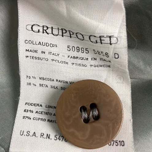 Giorgio Armani Blazer Jacket Triple Breasted Long Line Gruppo GFT Silk Size 10