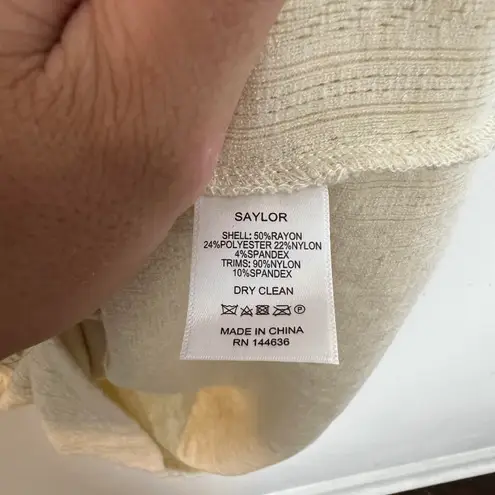 Saylor - Tirzah Pointelle Knit Spaghetti Strap Square Neck Sheath Mini Dress