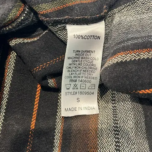 Angel + Premium Aztec Bohemian Embroidered Multicolor Lace Trim Duster Jacket S Black