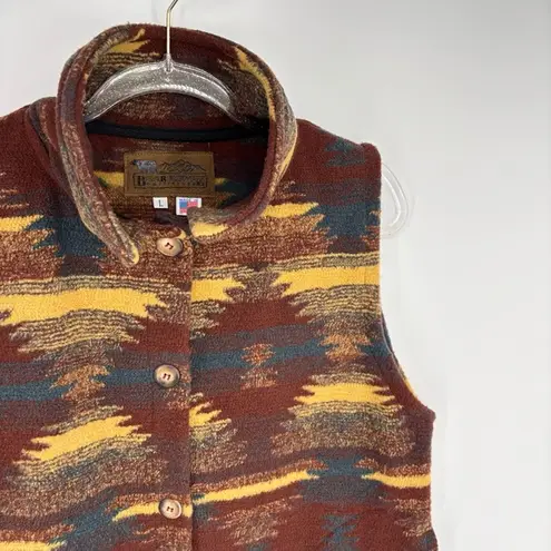 Bear Ridge Outfitters Fleece Vest Aztec Tribal Print Size Large Brown