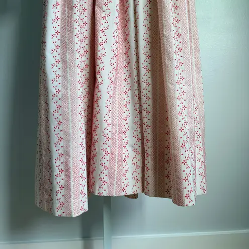 Vintage Handmade Floral Maxi Dress Milkmaid Cottagecore Prairiecore size 2 Red