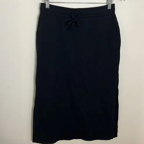 J. Jill Pure Jill Pima Cotton Jersey Knit Midi Skirt Size PS Black NWT