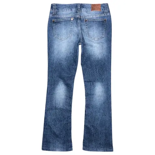 Paris Blues Y2K Bootcut Distressed Jeans Women’s Size 7 (29x29.5) Blue Low Rise