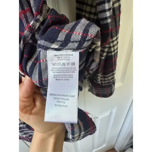 Jachs Girlfriend Lena Plaid Flannel Distressed Button Down Shirt