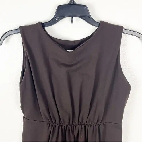 Susana Monaco Brown Elastic Waist Pleated Sleeveless Dress, Size Small