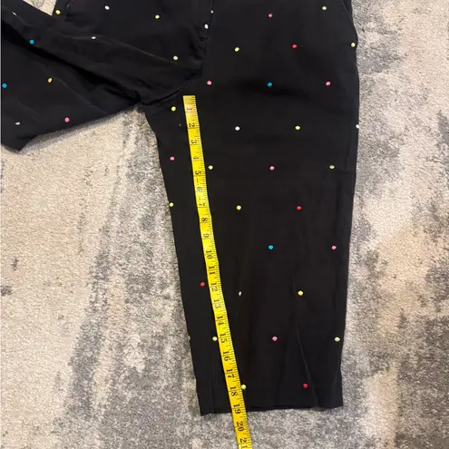 Briggs New York Black Capris with Colorful Polka Dots