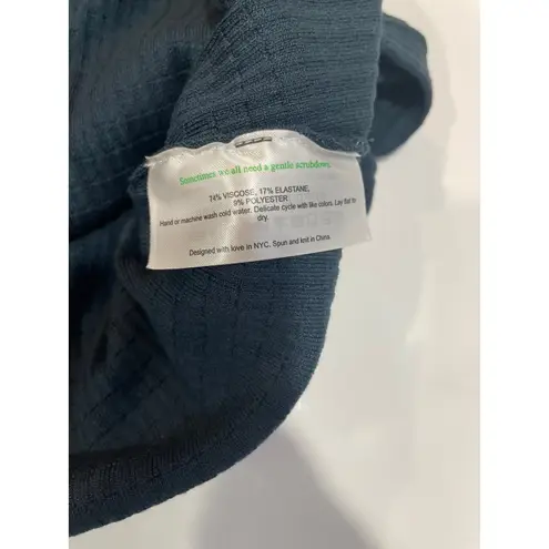 MM.LaFleur M.M.LaFleur Lydia Ribbed Knit Short Sleeve Midi Dress Teal Blue Size L Office - Image 4