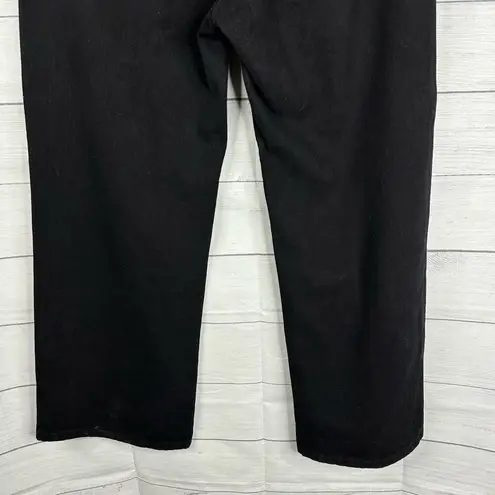 Cider Womens size Large Straight Wide Leg Denim Jeans High Rise Black