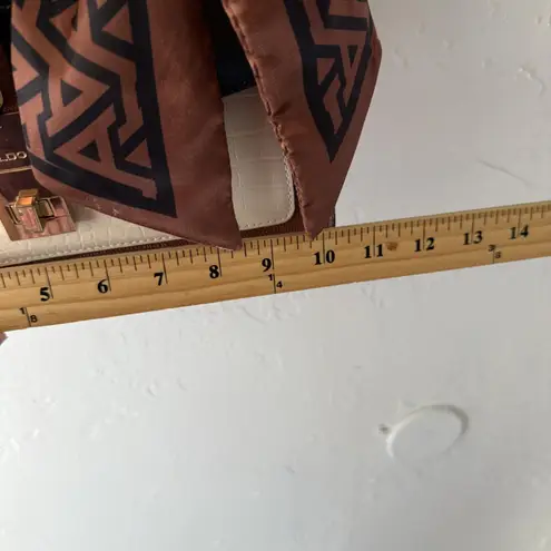 ALDO  Satchel Purse Womens Faux Croc Top Handle Scarf‎ Bag Handbag Blair Waldorf