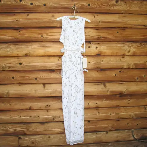 Mac Duggal 10873 Womens BEADED SLEEVELESS HIGH NECK CUT OUT COLUMN GOWN Dress