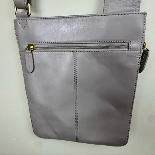 Radley London Medium Zip Around Ash Gray Leather Crossbody Bag