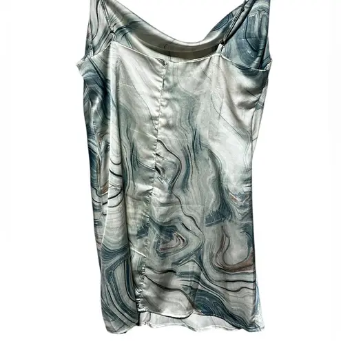 Know One Cares Marble Print Bias Cut Ultra Mini Slip Dress Medium y2K Slip Dress - Image 10