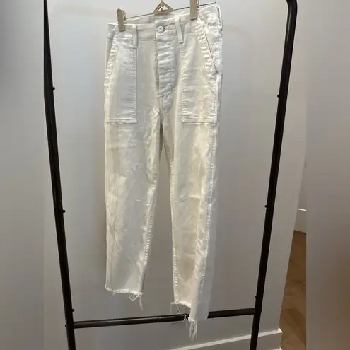 MOTHER Fairest Of Them All The Hustler Patch Pocket Ankle Fray Size 24