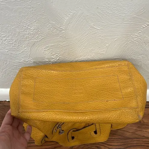 Kathy Van Zeeland Mustard Yellow Studded Shoulder Bag