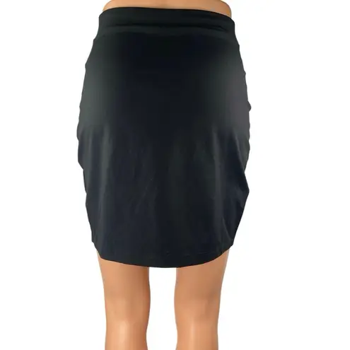 Susana Monaco Women's Black High Waisted Slit Pull On Pencil Mini Skirt Size S