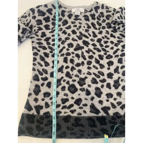 Magaschoni M Cashmere Longsleeve Lightweight Animal Print Sweater Sz Small