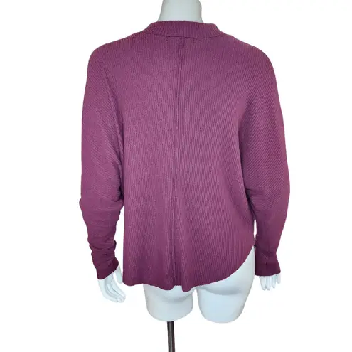 Treasure & Bond Women's Medium Burgundy Stem Drop Shoulder Long Sleeve Sweater