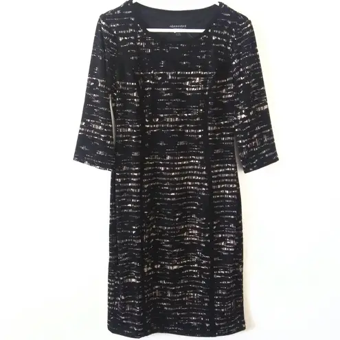 Connected Apparel striped sheath knee length dress women’s Size 6