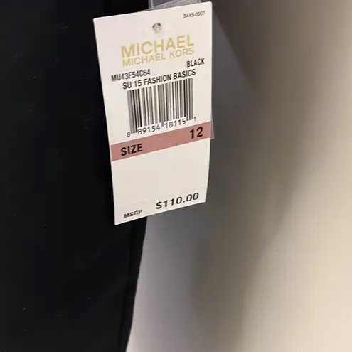 MICHAEL Michael Kors Black Cotton Button & Zipper Straight Dress Pants