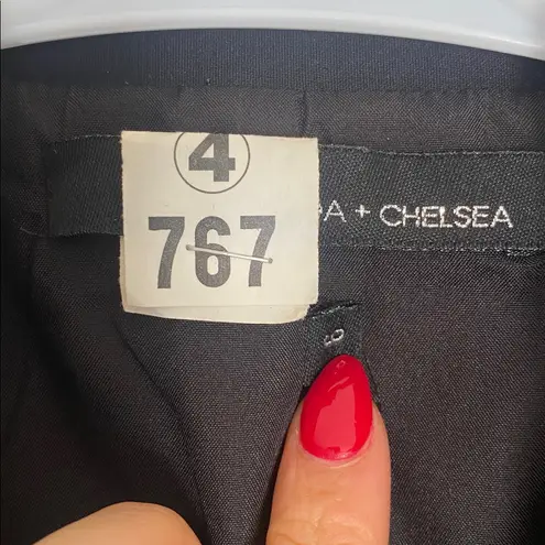 Amanda & Chelsea Ponte 3/4 Ruched Sleeve Blazer In Black