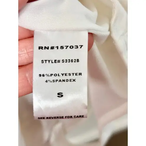 Salty Sleeveless Adjustable Strap Shirred Bust Thong Bodysuit White Women's S