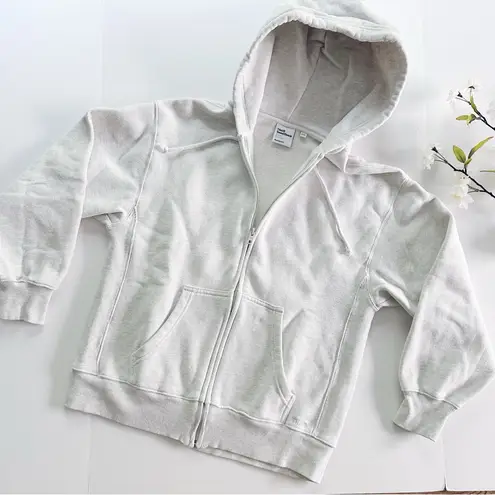 Aritzia  TNA Sweatfleece Cozy Fleece Boyfriend Fit Top Zip Up Sweatshirt XXS - Image 7