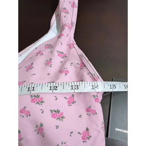 NWT KATIEJ NYC Ditsy Rose Kelsey Tank Top Pink Floral Crop Size Small Scoop Neck