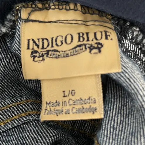 Indigo Blue Straight Leg Paneled Maternity Jeans, Blue, Large