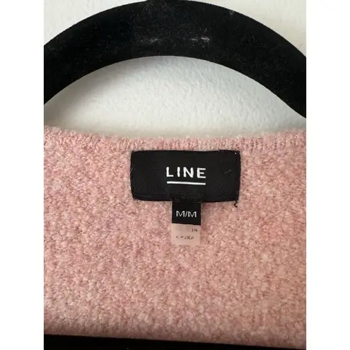 Line Light Pink Wool Cashmere Blend Boxy V Neck Oversized Sweater Size Medium
