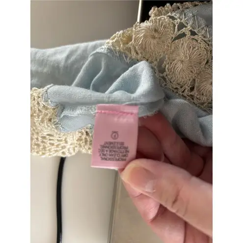 Calypso St. Barth Blue Lace Detail Cardigan Size Medium 100% Linen