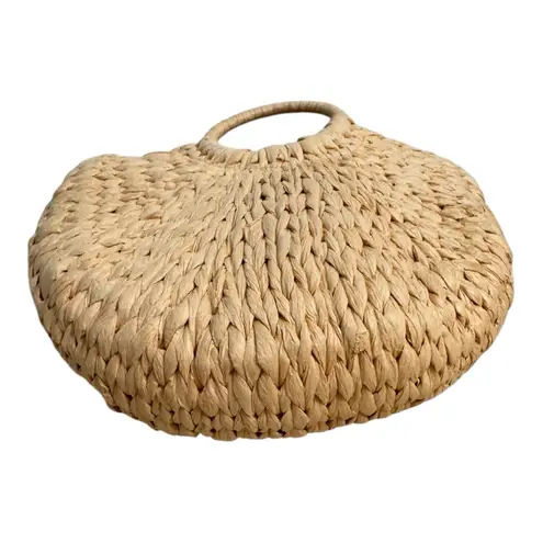 Straw Pom Pom Tote Bag Summer Bag Vacation Travel Resort Pocketbook Tan