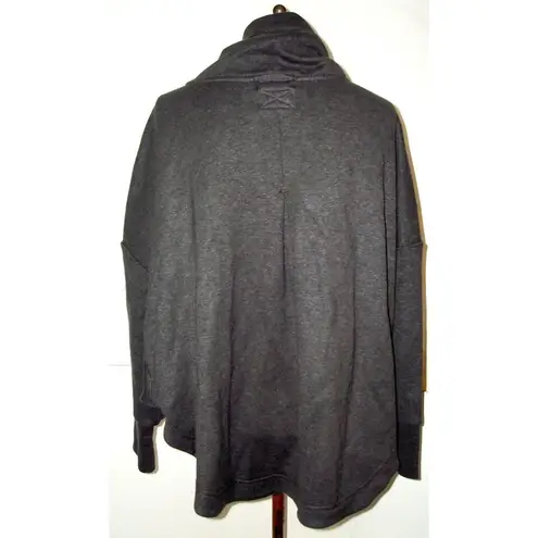 prAna NWT New Womens M Cozy Up Poncho Charcoal Heather Dark Gray Pocket