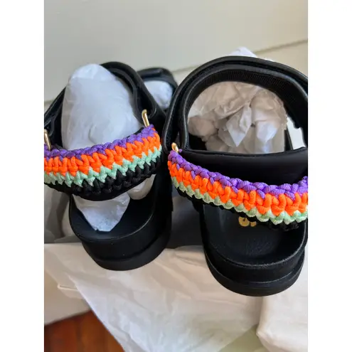 Sandro Paris Women's Sporty Platform Sandals Size 39 Black Purple Orange NWT