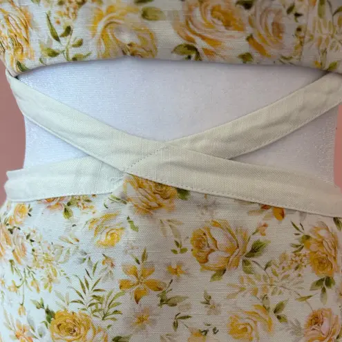 Significant Other cottagecore yellow rose linen blend cut out mini Ari dress 4