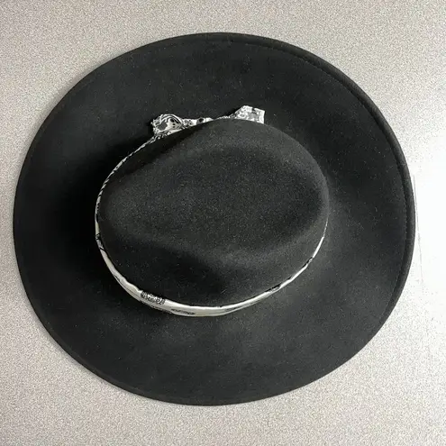 Genie by Eugenia Kim Wool Fedora Hat Black Womens Paisley Band White Outdoors