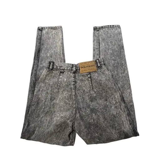 Vtg 90’s/Y2K Squeeze Black /Gray Acid Wash Jeans High Waist Tapered Leg Jeans Size undefined