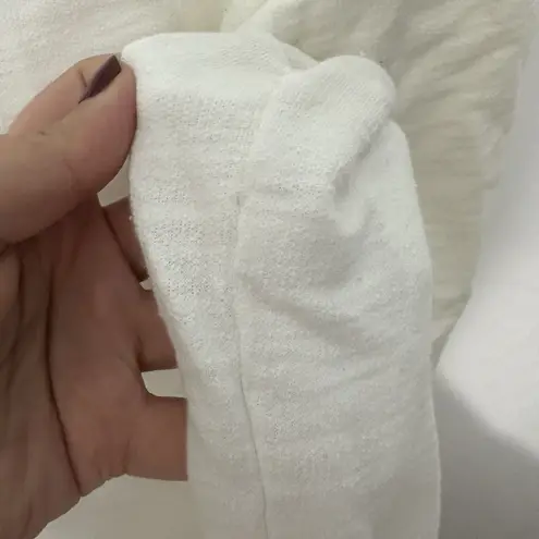 Talbots  Quarter Zip Pullover White Womens Plus 1X Stretch Terry Knit Cotton