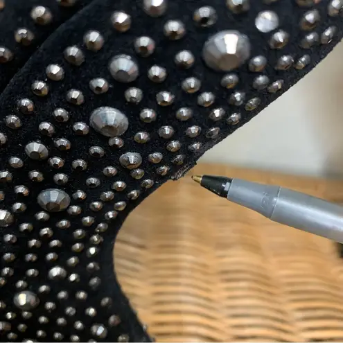 breckelle's Breckelle’s Sequin Stud Sculpted Heel Wedge Ankle Strap Size 7