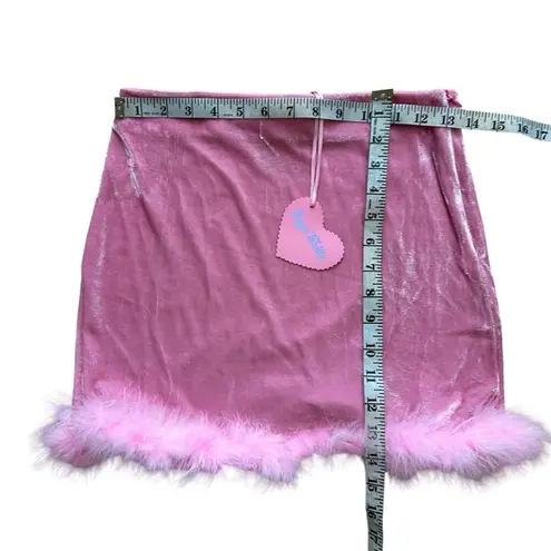 NEW Dolls Kill Sugar Thrillz PRETTY FILTHY FEMME VELVET MINI SKIRT Size Small Pink