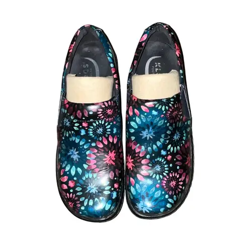 Klogs Naples Women’s Clogs 7.5M Floral Leather Slip Resistant Comfort Used Size 7.5