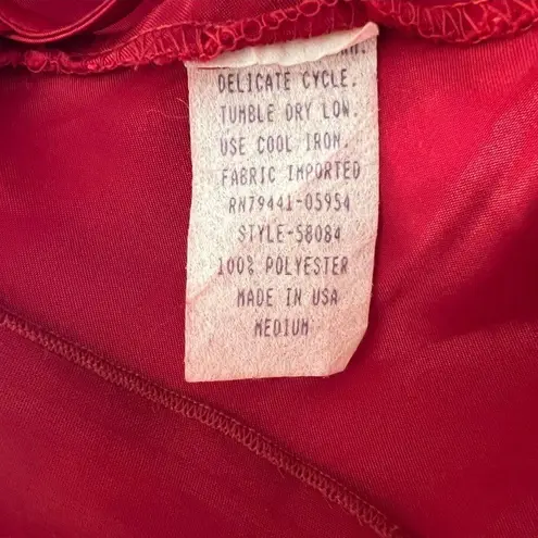 Inner Most Vintage USA Made Red Silky Sheer Babydoll Top Lingerie Medium