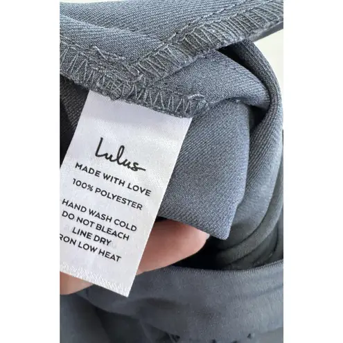 Lulus Pants Womens Large Gray Kick It Straight Leg Flat Front Office Career